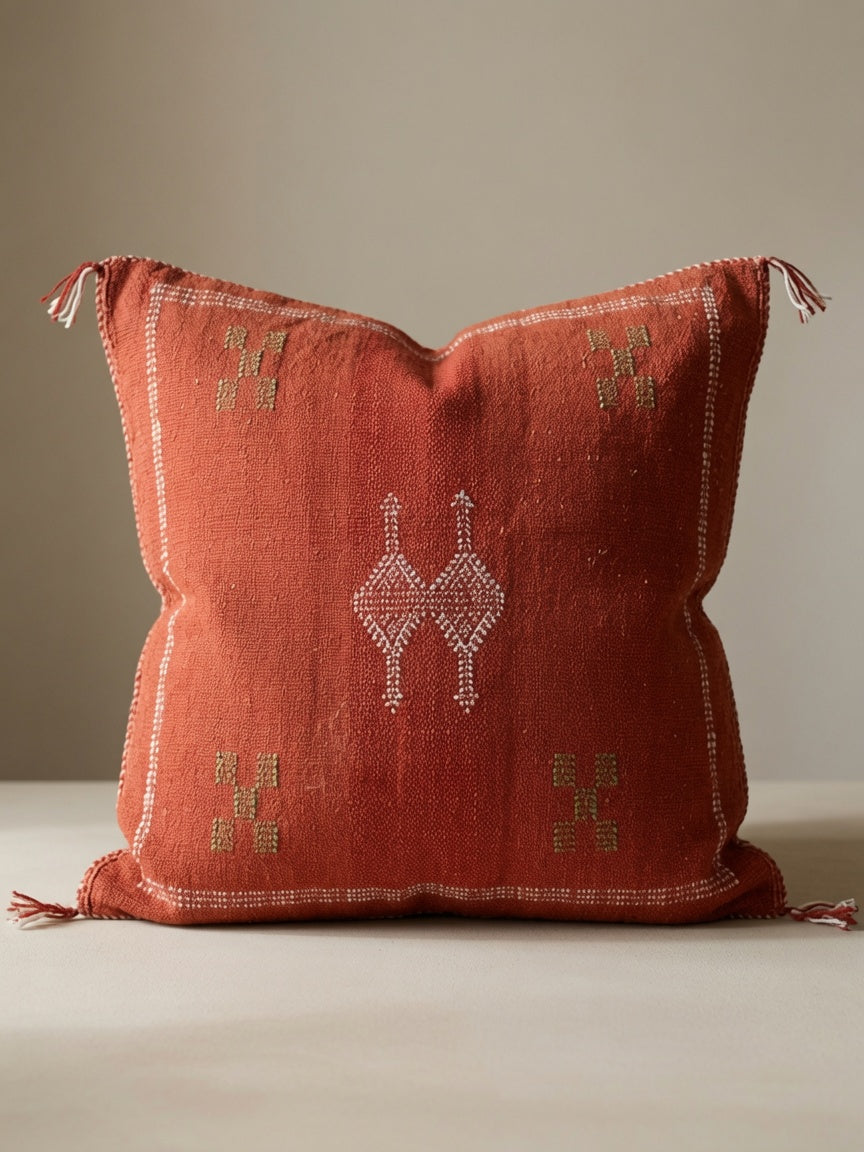Housse de coussin Soie de cactus Le losange de sable