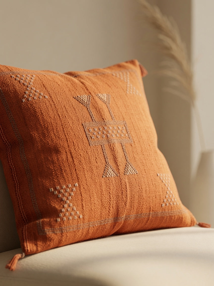Housse de coussin en soie de cactus Le Tissage d’Ambre