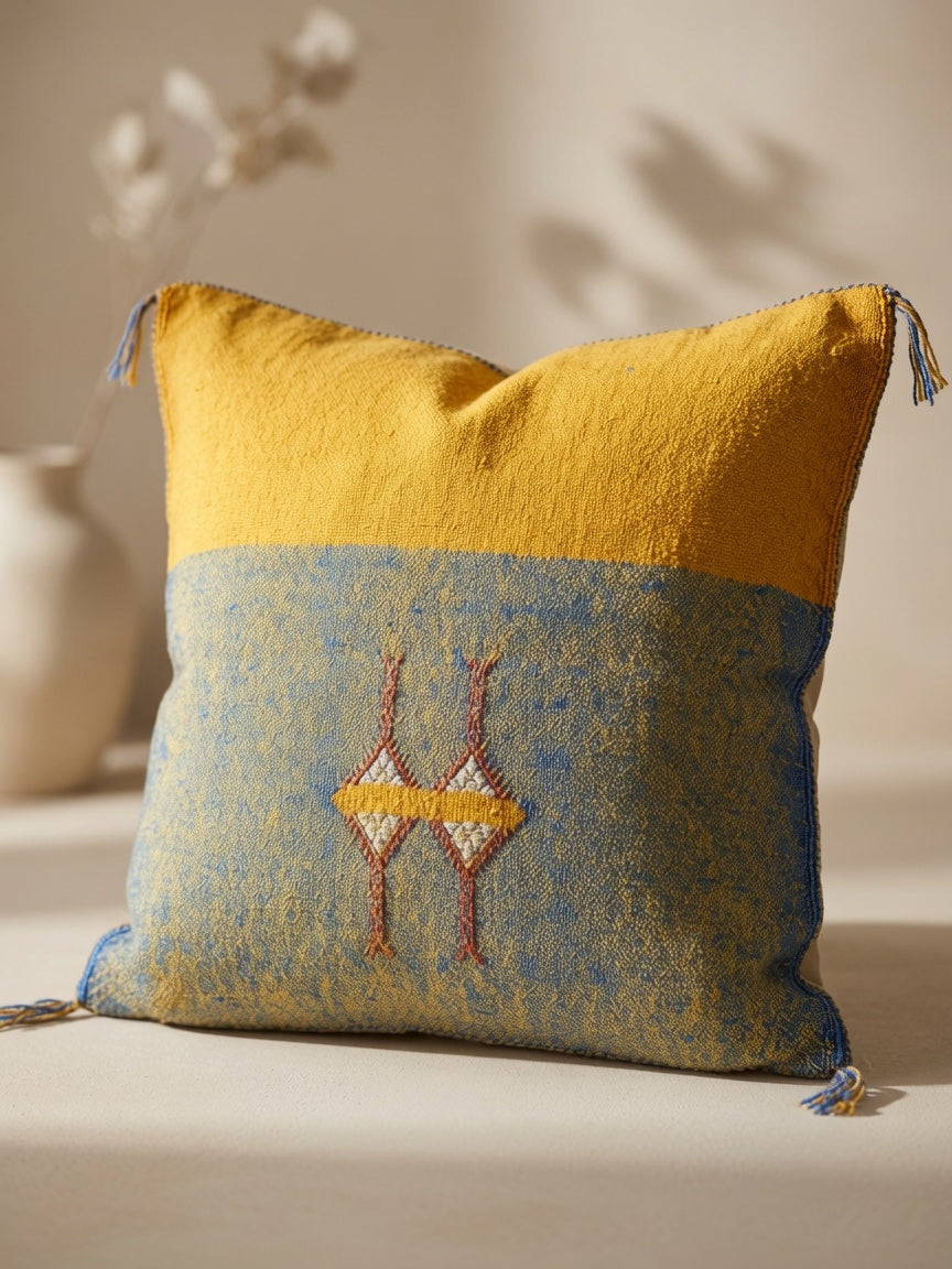 Housse de coussin en soie de cactus Le Duo des Terres