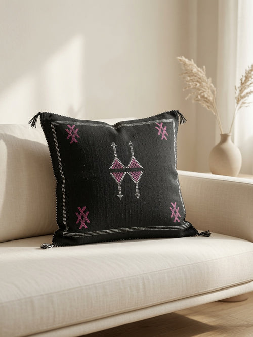 Housse coussin sabra en soie de cactus Maroc