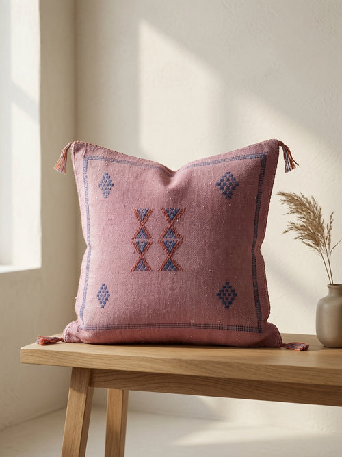 Housse coussin sabra en soie de cactus Maroc